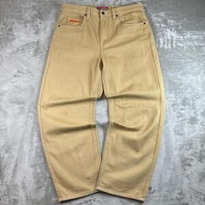 Empyre Jeans Mens 34 Beige Carpenter Pants Baggy Wide Leg Skater Y2K